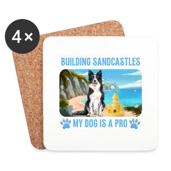 Mein Hund am Strand - Untersetzer (4er-Set) - Weiß - Vorne