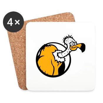 Geier Aasfresser Vogel lustig Geiern Aasgeier Spaß - Untersetzer (4er-Set) - Weiß - Vorne