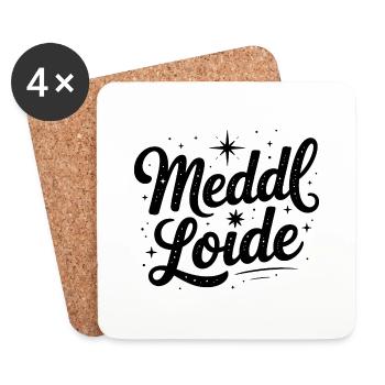 Meddl Loide - Mèmes Allemands - Dessous de verre (lot de 4) - blanc - Devant