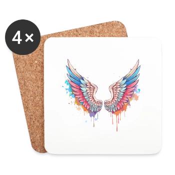 angelwings,engelsflügel,graffiti,malerei,bunt - Untersetzer (4er-Set) - Weiß - Vorne