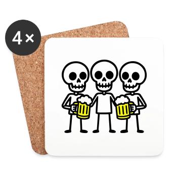 Skeleton Beer Drinking Team - Coasters (set of 4) - white - Front