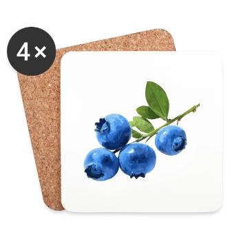Blueberries - Coasters (set of 4) - white - Front