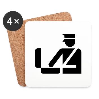 police - Dessous de verre (lot de 4) - blanc - Devant
