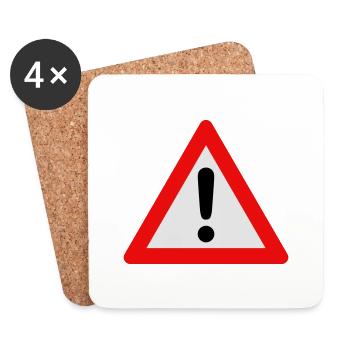 achtung! - Dessous de verre (lot de 4) - blanc - Devant
