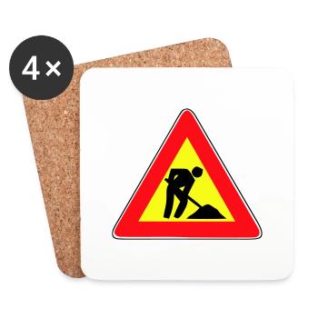 Men at Work - Coasters (set of 4) - white - Front