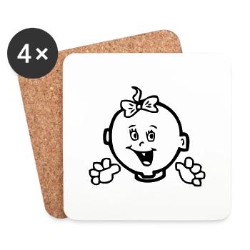 babygirl001 - Coasters (set of 4) - white - Front