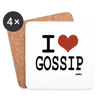 i love gossip by wam - Dessous de verre (lot de 4) - blanc - Devant