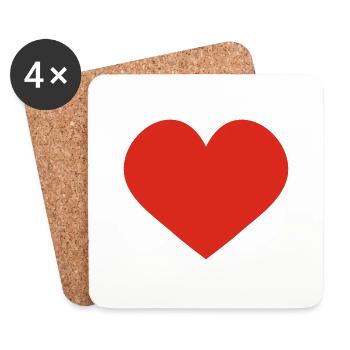 Love - Untersetzer (4er-Set) - Weiß - Vorne