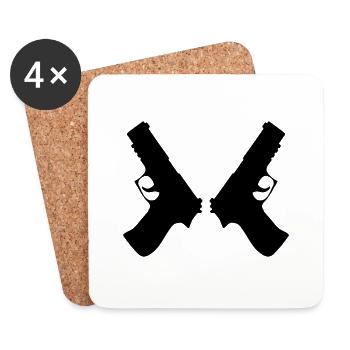 gun 2 mal - Untersetzer (4er-Set) - Weiß - Vorne