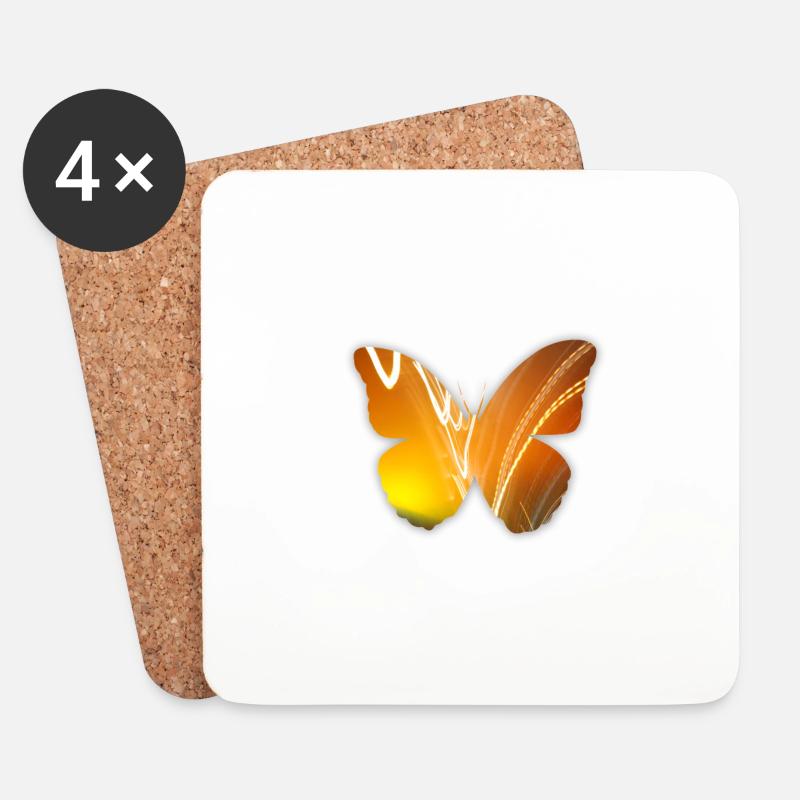 Butterfly - Untersetzer (4er-Set) - Weiß