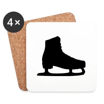 schlittschuh - Untersetzer (4er-Set) - Weiß - Vorne