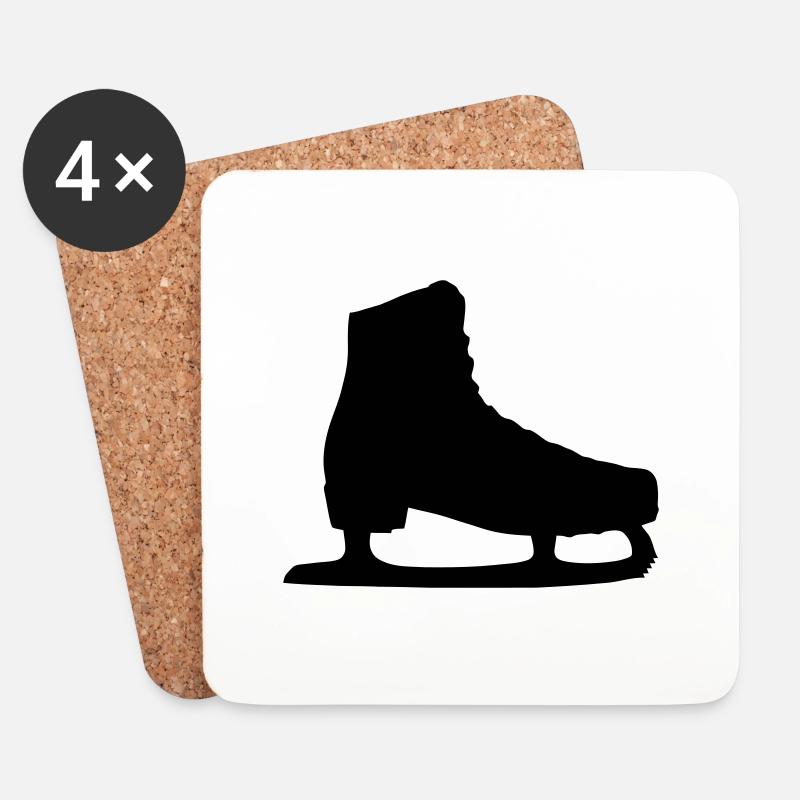 schlittschuh - Untersetzer (4er-Set) - Weiß