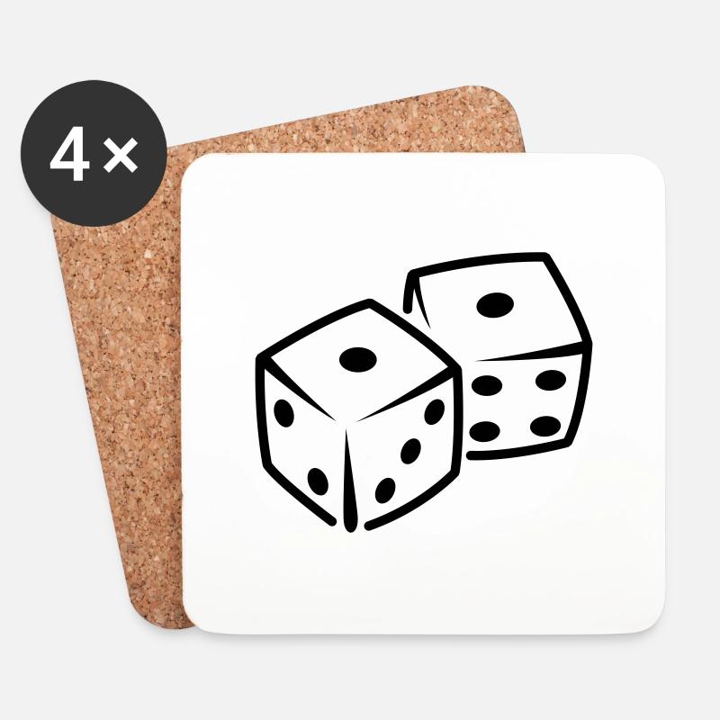 dices - Coasters (set of 4) - white
