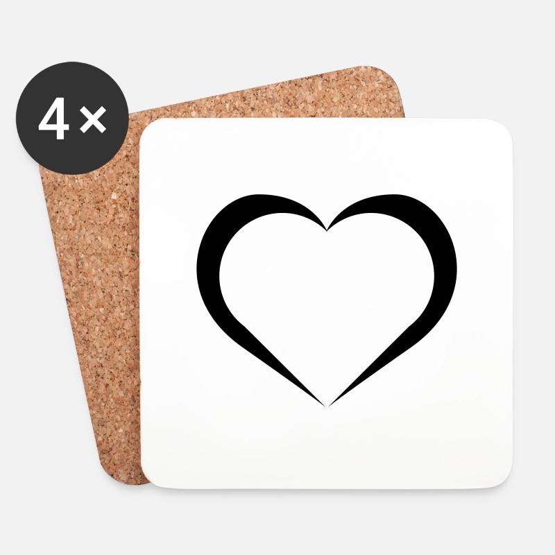 heart - Untersetzer (4er-Set) - Weiß