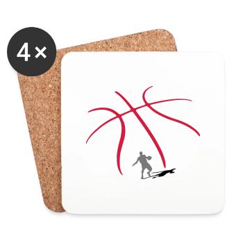 Basket-ball Basketball Basket - Dessous de verre (lot de 4) - blanc - Devant