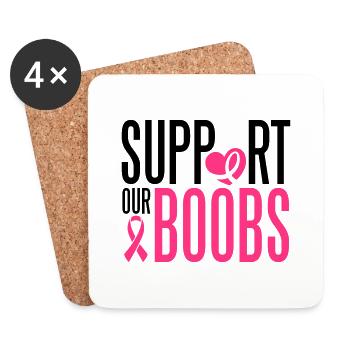 Support our boobs - Untersetzer (4er-Set) - Weiß - Vorne