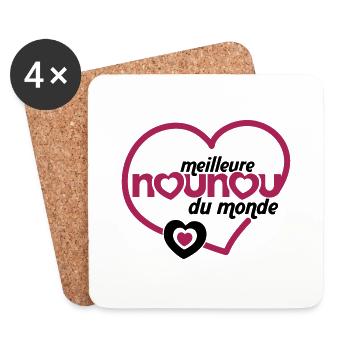 Meilleure Nounou du monde - Dessous de verre (lot de 4) - blanc - Devant