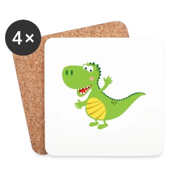 drache - Untersetzer (4er-Set) - Weiß - Vorne