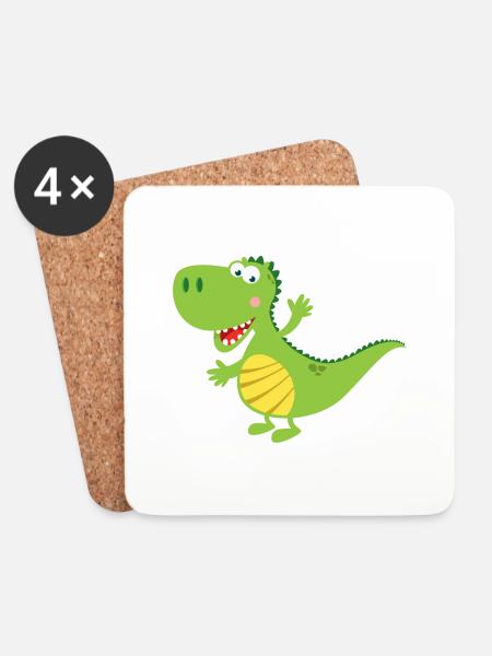 drache - Untersetzer (4er-Set) - Weiß