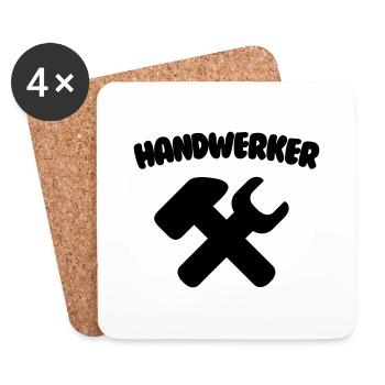 Handwerker - Untersetzer (4er-Set) - Weiß - Vorne