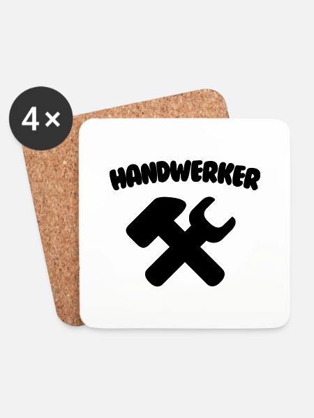 Handwerker - Untersetzer (4er-Set) - Weiß