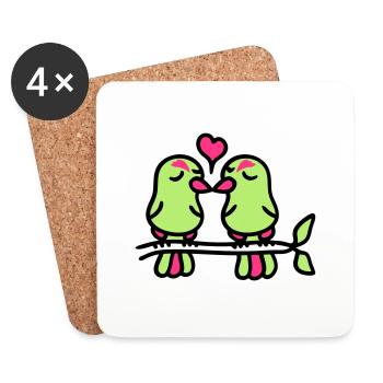 birds in love 3 - Untersetzer (4er-Set) - Weiß - Vorne