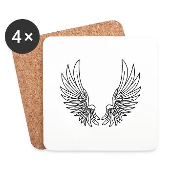 Pair of wings - Coasters (set of 4) - white - Front