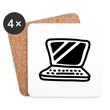 Laptop - Line - Coasters (set of 4) - white - Front