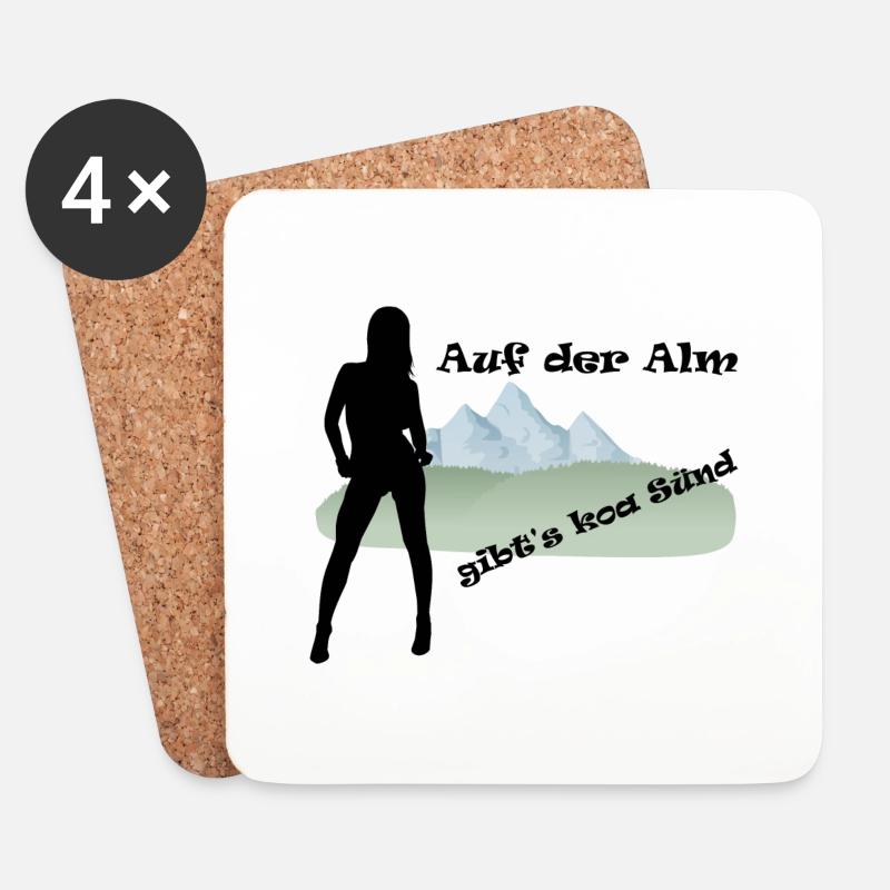 "Auf der Alm gibt's koa Sünd" by Claudia-Moda - Untersetzer (4er-Set) - Weiß