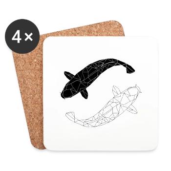 koi black and white - Untersetzer (4er-Set) - Weiß - Vorne