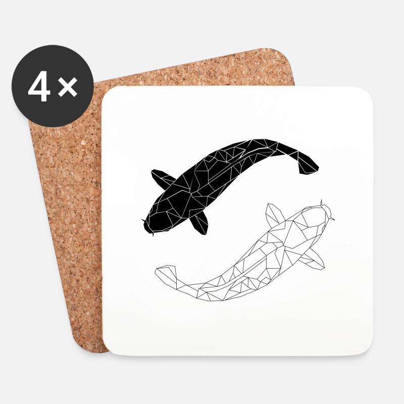 koi black and white - Untersetzer (4er-Set) - Weiß