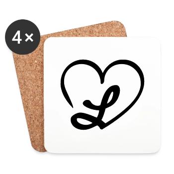 Liebe Buchstabe L - Untersetzer (4er-Set) - Weiß - Vorne