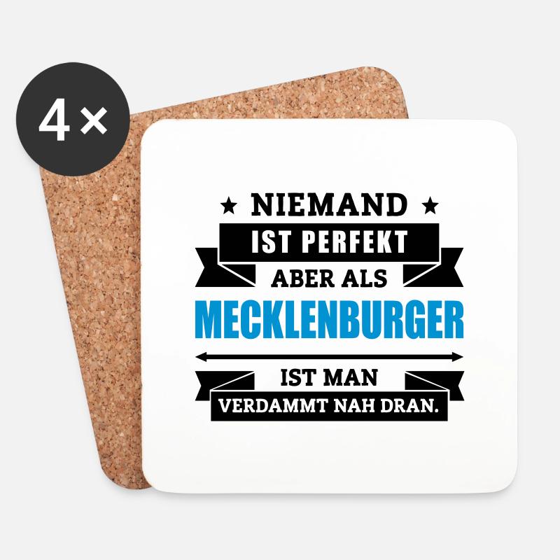 Funshirt Mecklenburger - Untersetzer (4er-Set) - Weiß