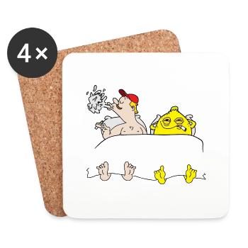 Lemon in bed - Coasters (set of 4) - white - Front