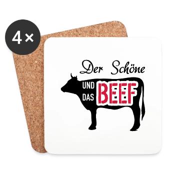 Der Schöne und das Beef - Untersetzer (4er-Set) - Weiß - Vorne