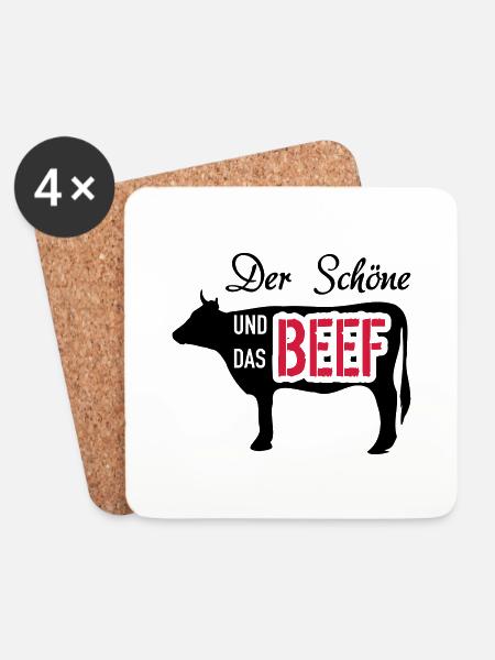 Der Schöne und das Beef - Untersetzer (4er-Set) - Weiß