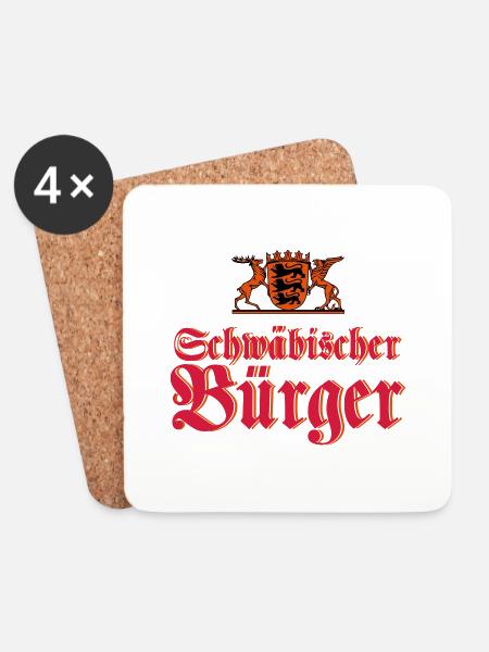 Schwäbischer Bürger - Untersetzer (4er-Set) - Weiß
