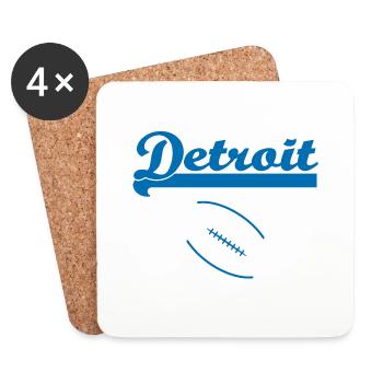 Detroit + Logo - Untersetzer (4er-Set) - Weiß - Vorne