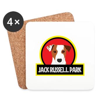 Hund / Jack Russell: Jack Russell Park - Untersetzer (4er-Set) - Weiß - Vorne