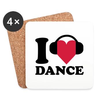 I love Music - Dance - Untersetzer (4er-Set) - Weiß - Vorne