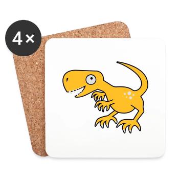 Dinosaur, dinosaur, Tyrannosaurus Rex - Coasters (set of 4) - white - Front