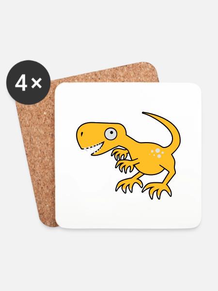 Dinosaur, dinosaur, Tyrannosaurus Rex - Coasters (set of 4) - white
