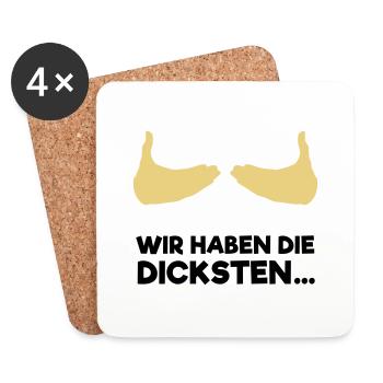 Wir haben die dicksten... - Untersetzer (4er-Set) - Weiß - Vorne