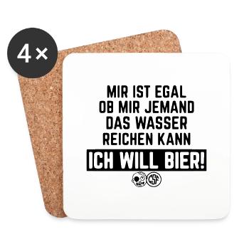 Mir ist es egal ob mir jemand das Wasser reichen.. - Untersetzer (4er-Set) - Weiß - Vorne