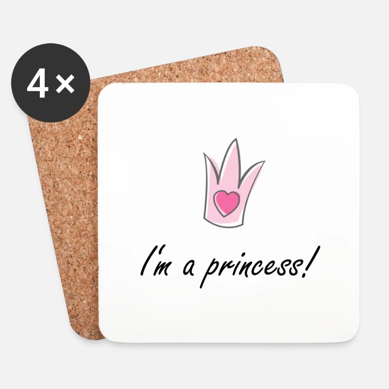 I'm a princess! - Untersetzer (4er-Set) - Weiß