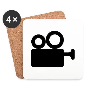 Kamera Kino - Untersetzer (4er-Set) - Weiß - Vorne
