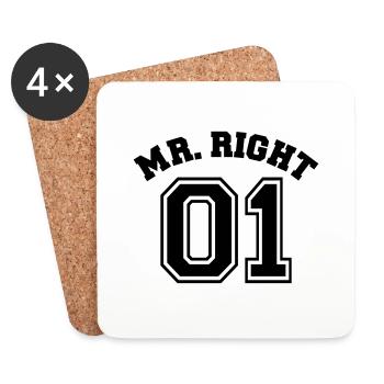 Mr. Right 01 - Coasters (set of 4) - white - Front