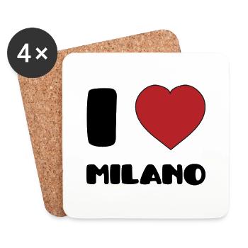 I love Milano - Coasters (set of 4) - white - Front