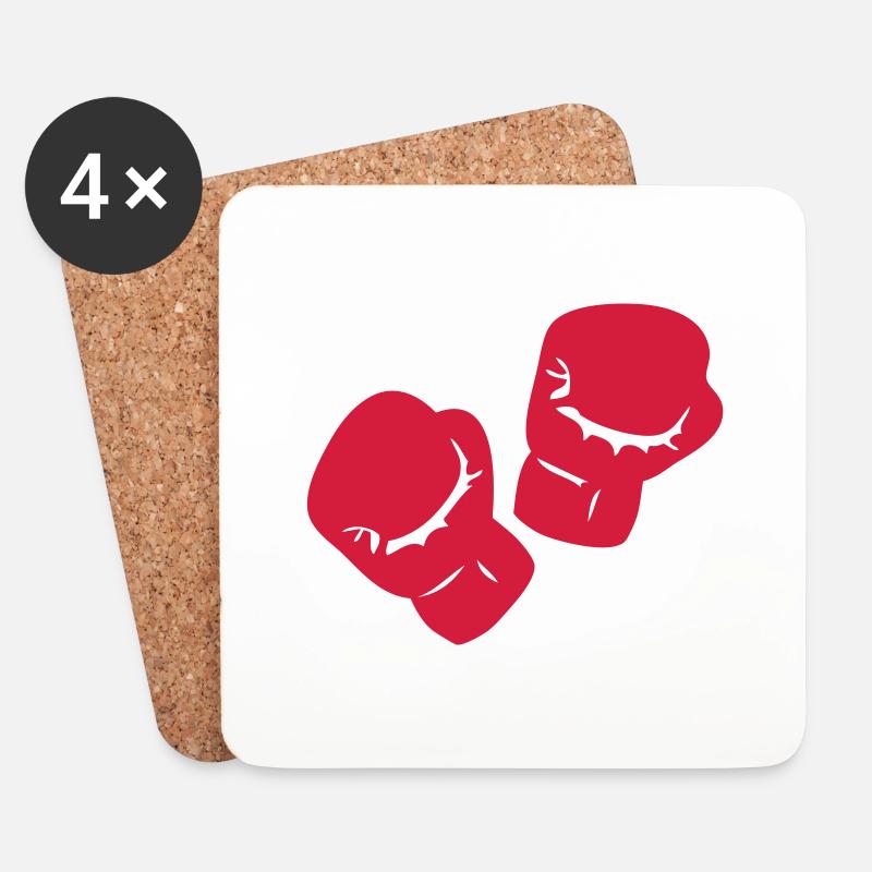 Boxen Boxhandschuh - Untersetzer (4er-Set) - Weiß