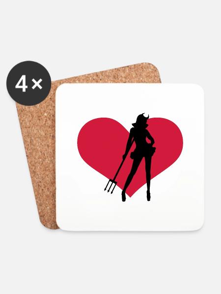 Devil - Coasters (set of 4) - white